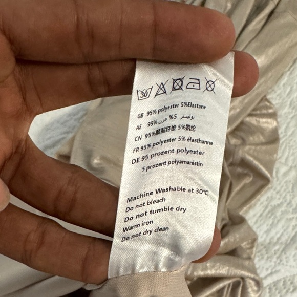 CLUB L LONDON galaxy shimmer gold Maternity Gown cowl neck size US8 - Picture 12 of 12